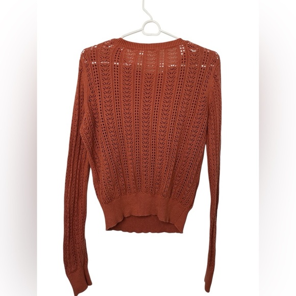 Outerknown Terracotta Bardot Pointelle Sweater - Picture 2 of 6